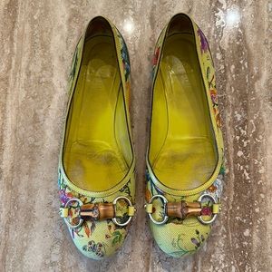 Vintage Floral Gucci Ballet Flats